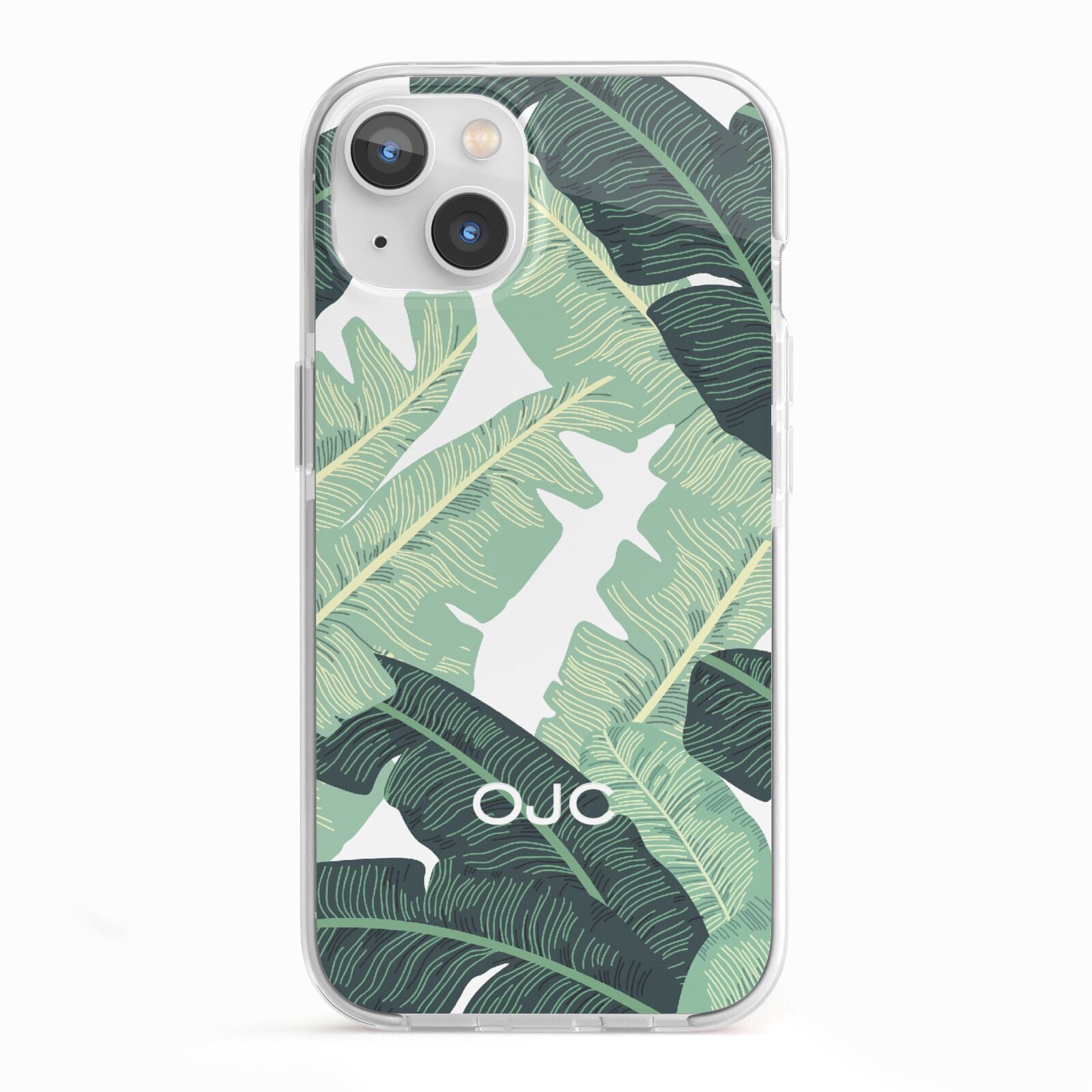 Personalised Banana Leaves iPhone 13 TPU Impact Case with White Edges