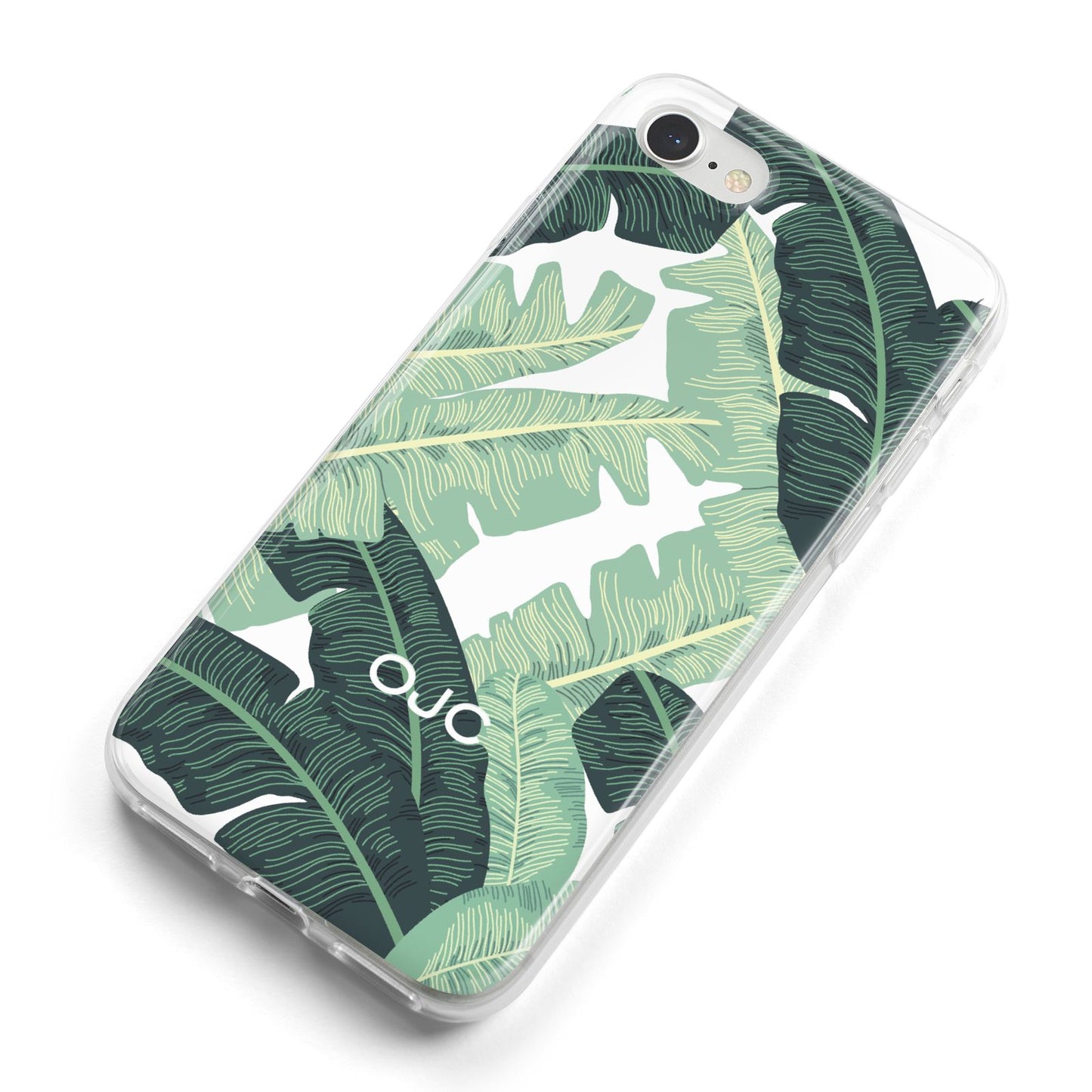 Personalised Banana Leaves iPhone 8 Bumper Case on Silver iPhone Alternative Image