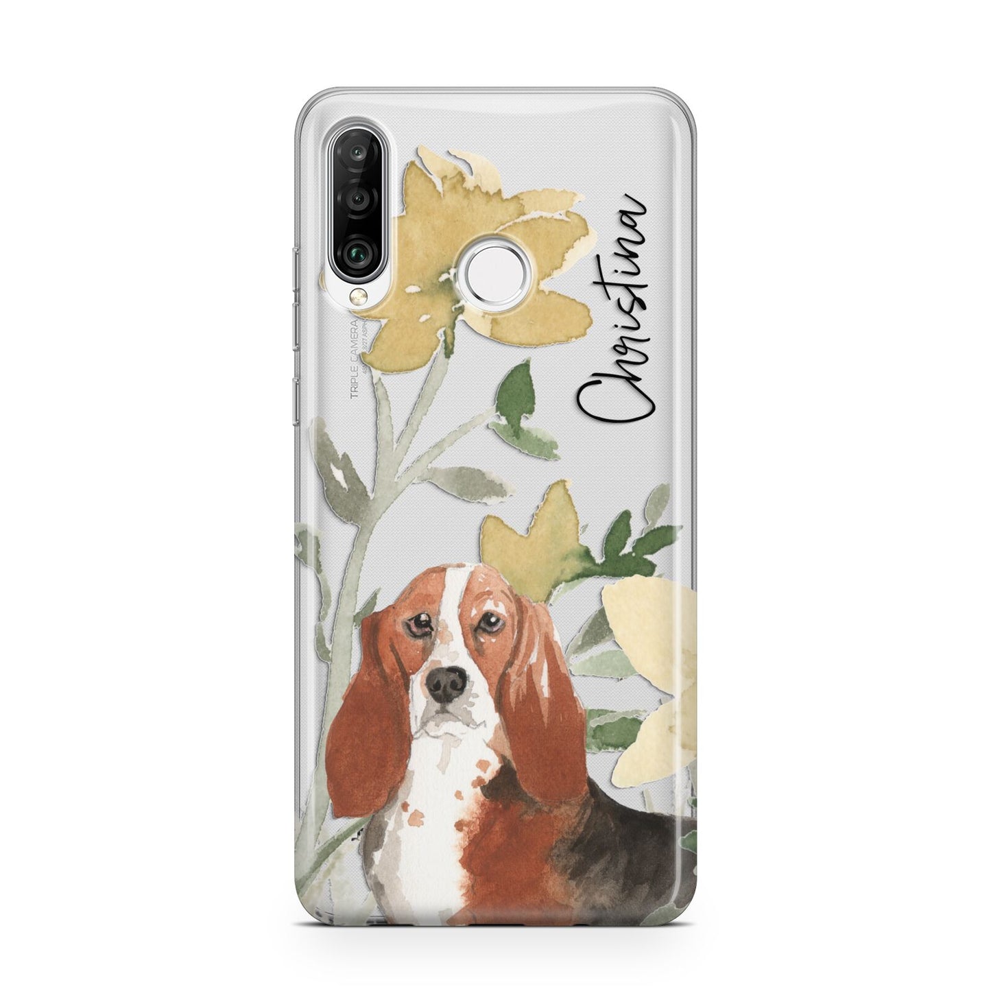 Personalised Basset Hound Dog Huawei P30 Lite Phone Case