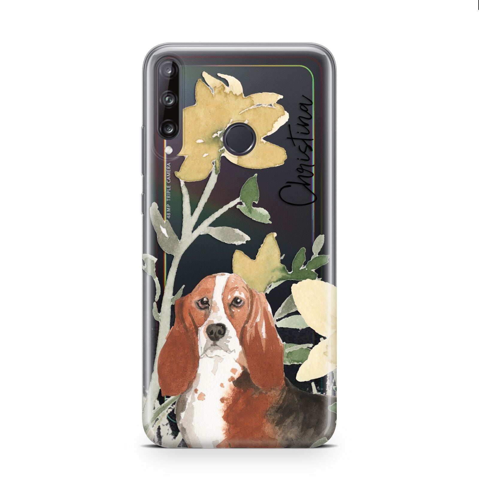 Personalised Basset Hound Dog Huawei P40 Lite E Phone Case