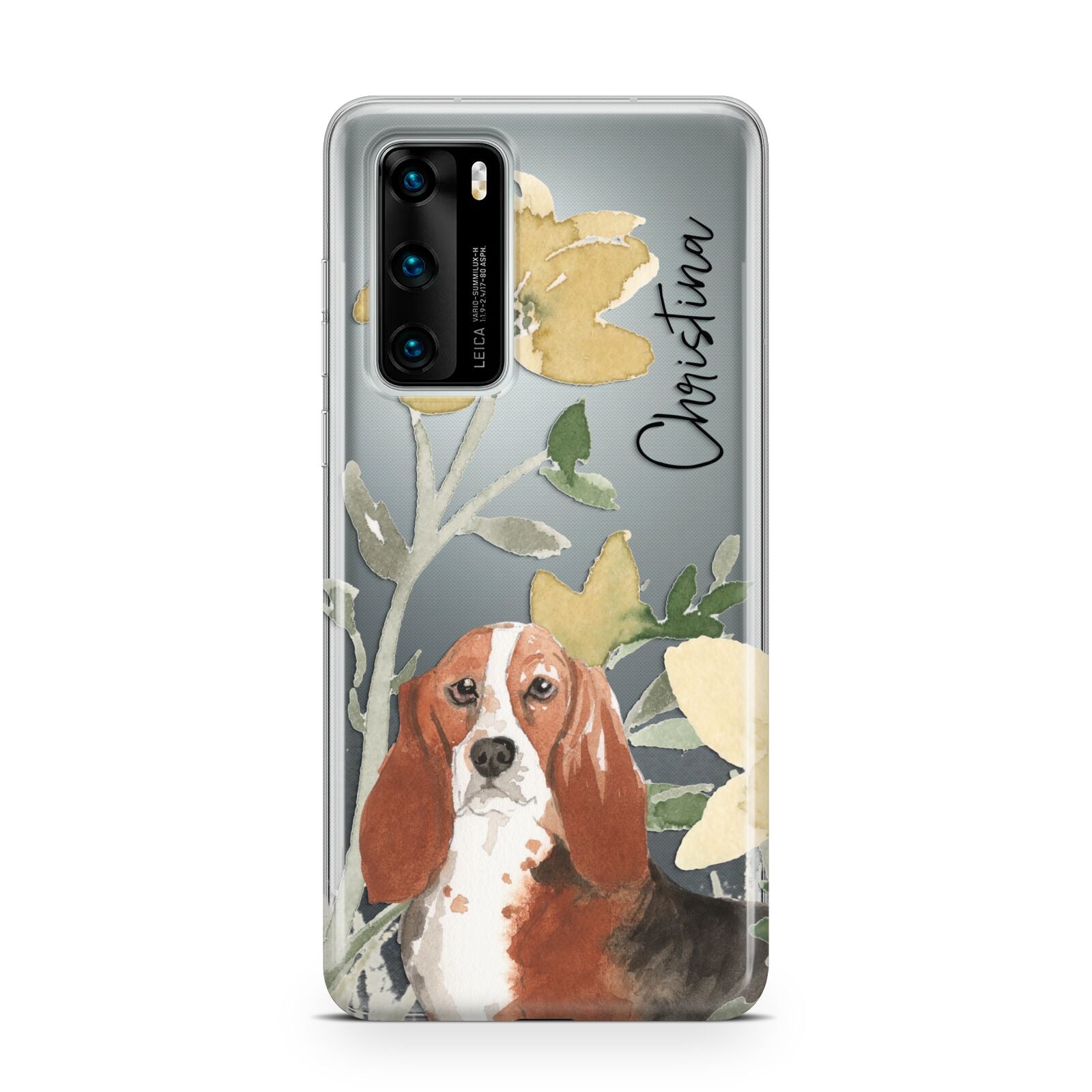 Personalised Basset Hound Dog Huawei P40 Phone Case