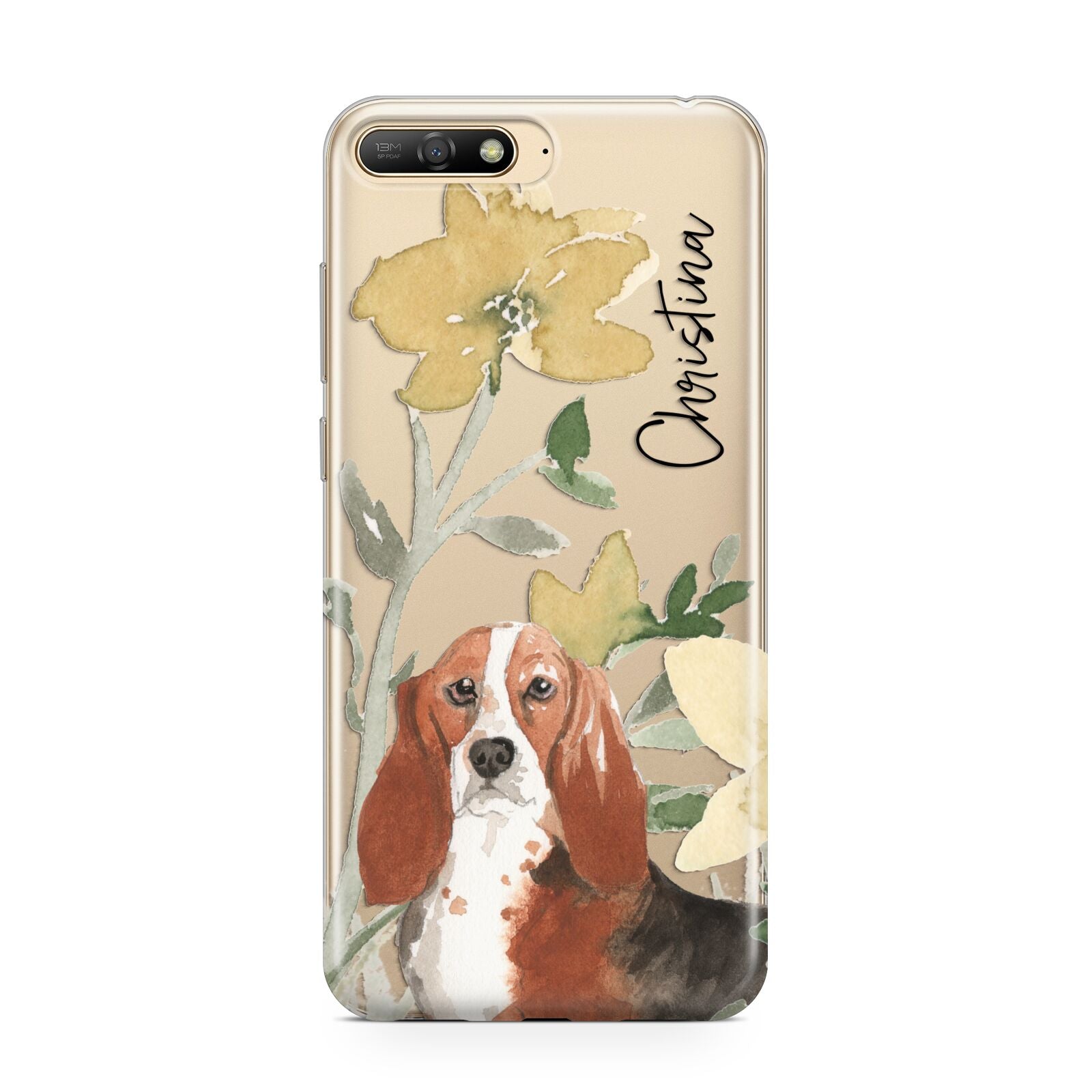 Personalised Basset Hound Dog Huawei Y6 2018