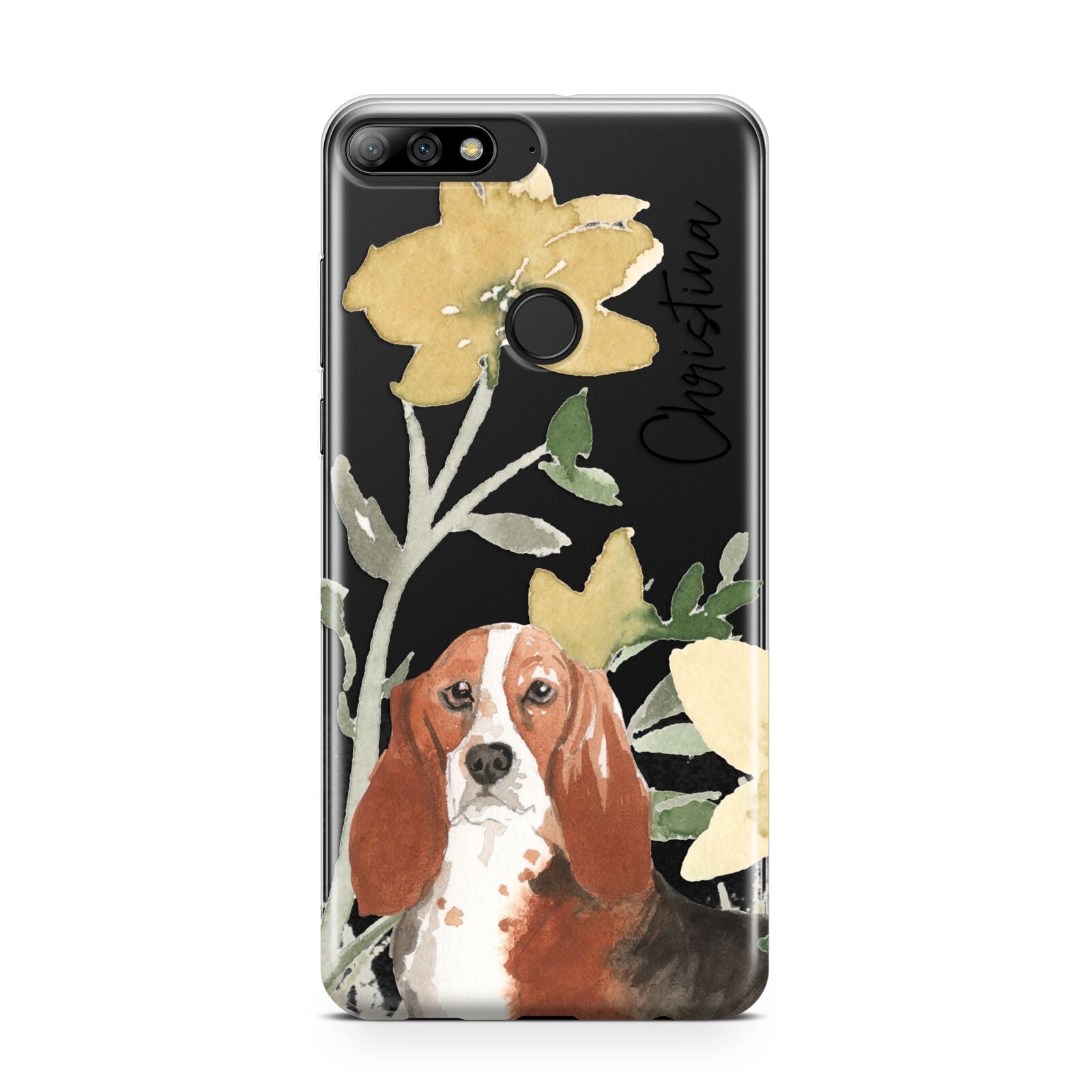 Personalised Basset Hound Dog Huawei Y7 2018