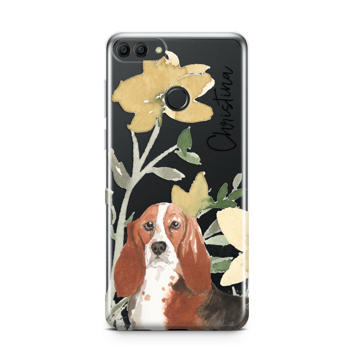 Personalised Basset Hound Dog Huawei Y9 2018