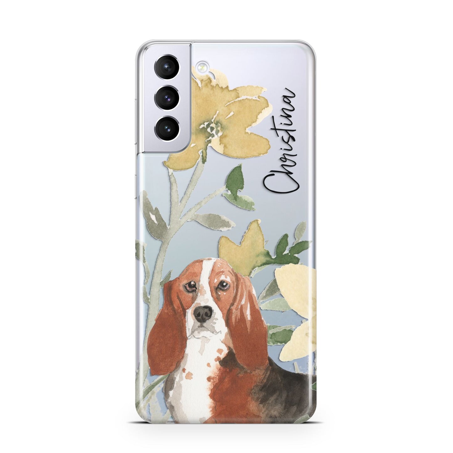 Personalised Basset Hound Dog Samsung S21 Plus Case