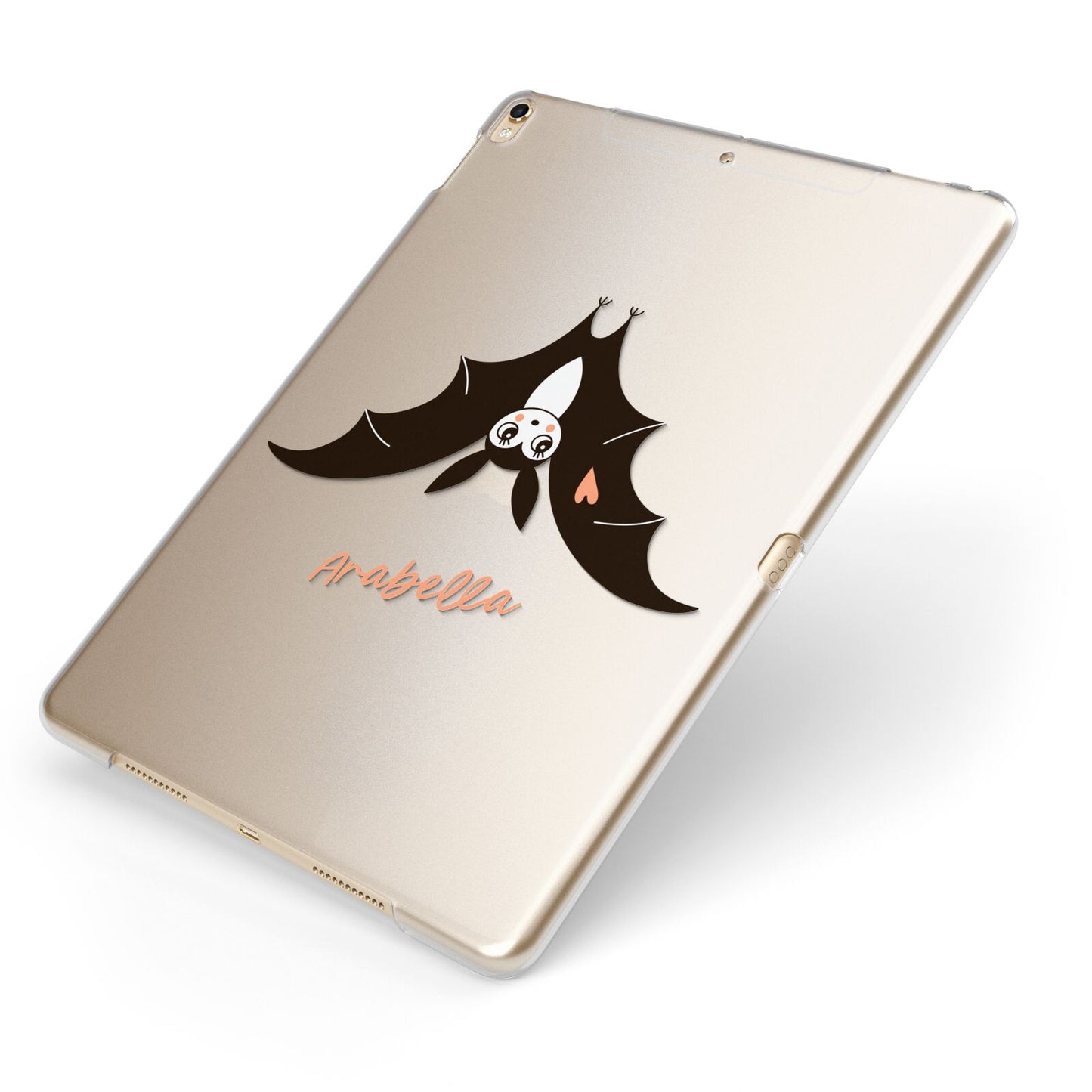 Personalised Bat With Name Apple iPad Case on Gold iPad Side View