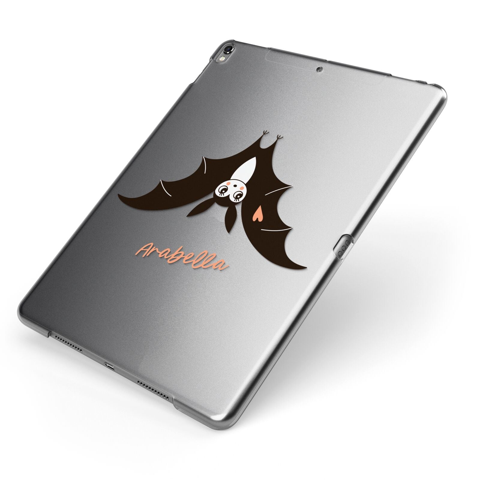 Personalised Bat With Name Apple iPad Case on Grey iPad Side View