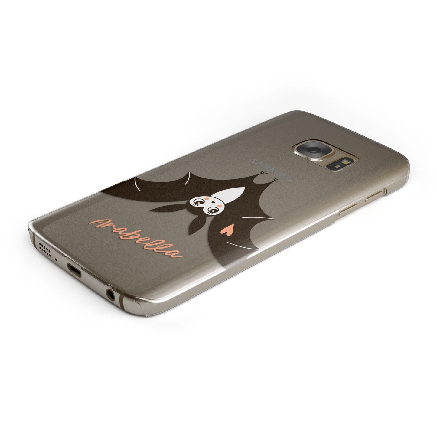 Personalised Bat With Name Protective Samsung Galaxy Case Angled Image