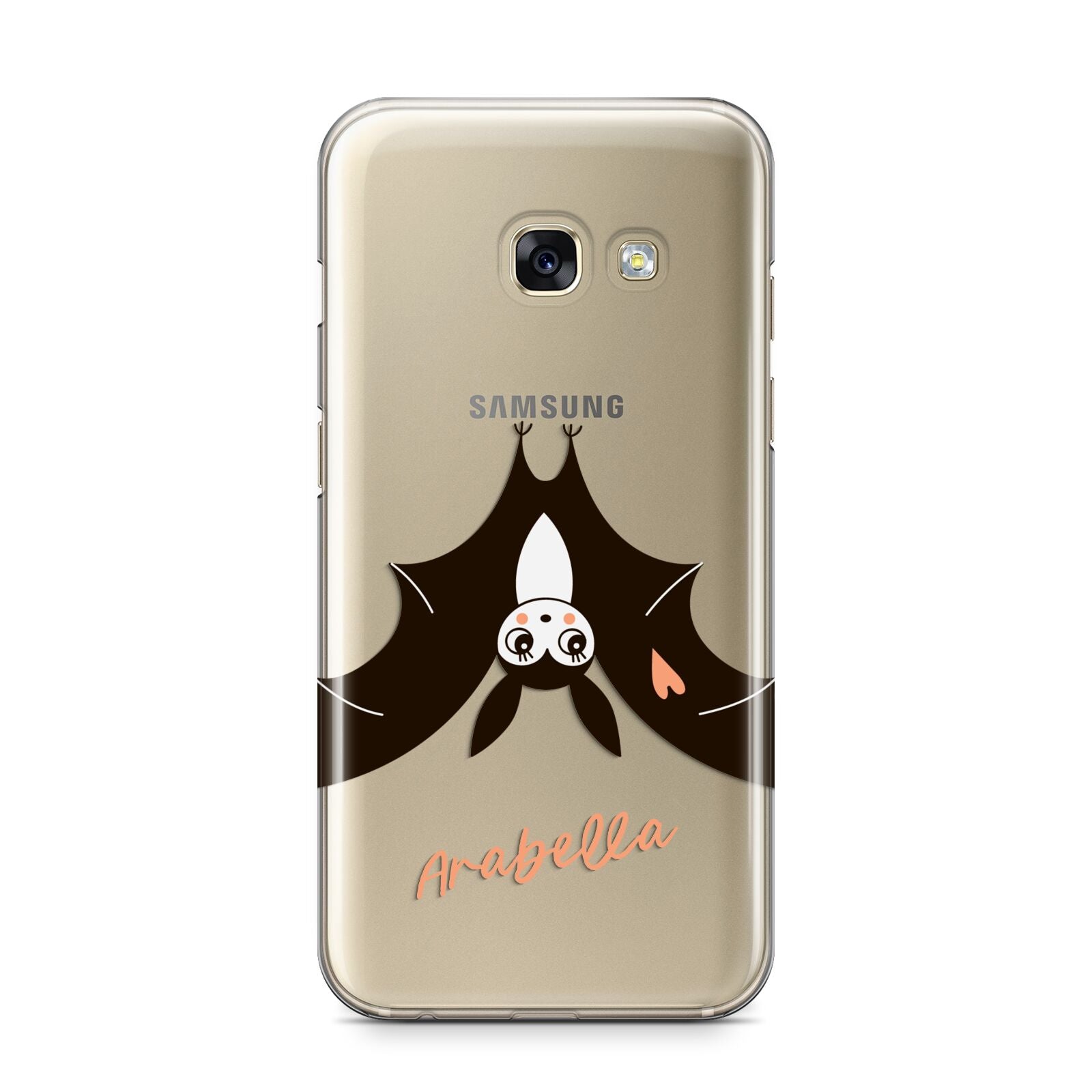 Personalised Bat With Name Samsung Galaxy A3 2017 Case on gold phone