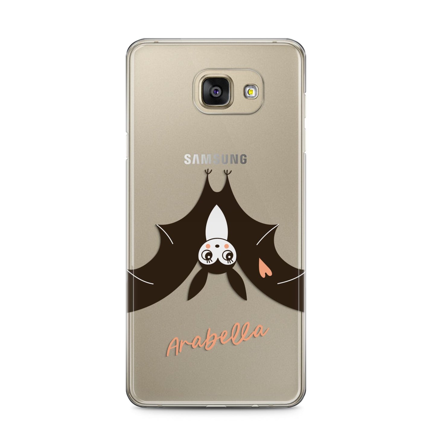 Personalised Bat With Name Samsung Galaxy A5 2016 Case on gold phone