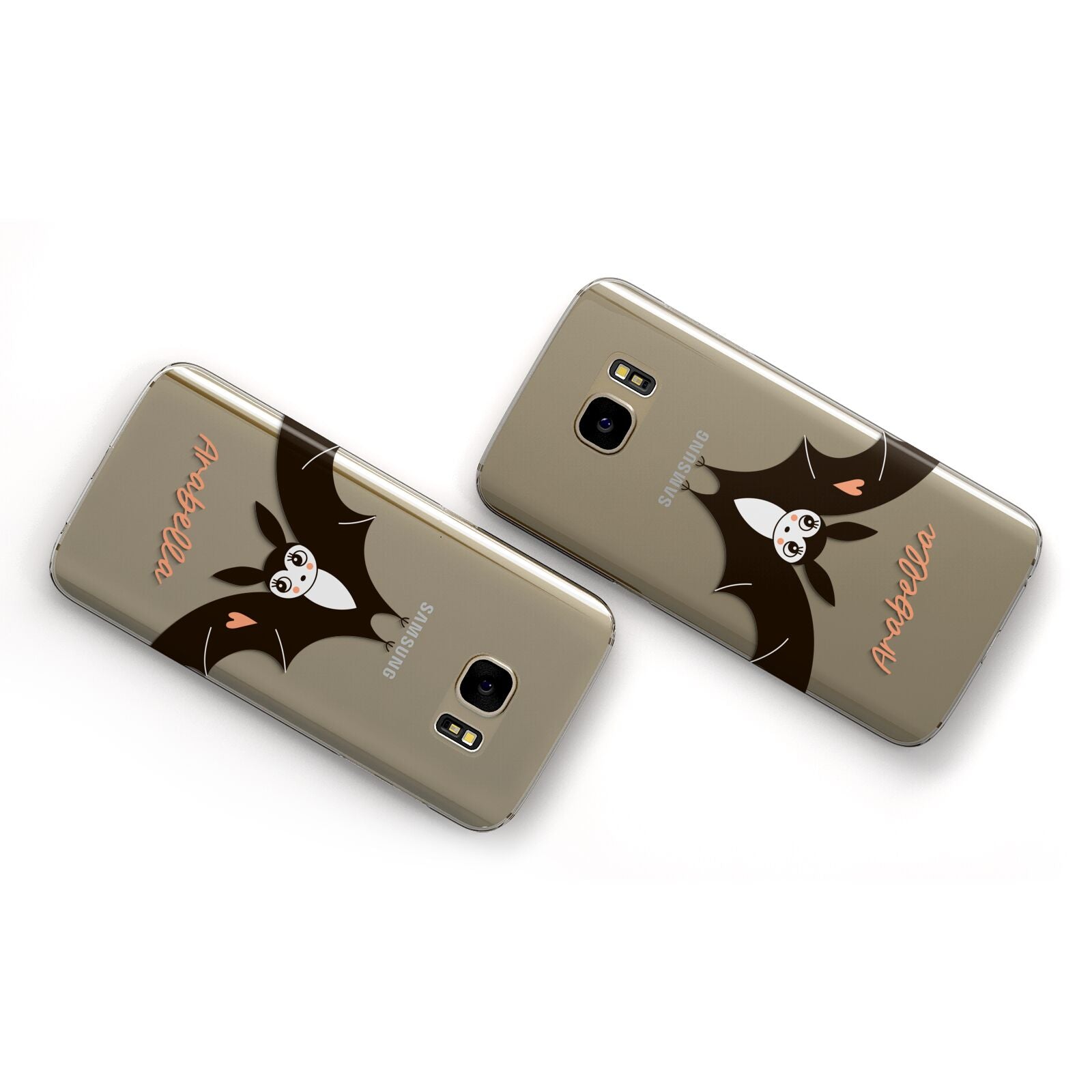 Personalised Bat With Name Samsung Galaxy Case Flat Overview