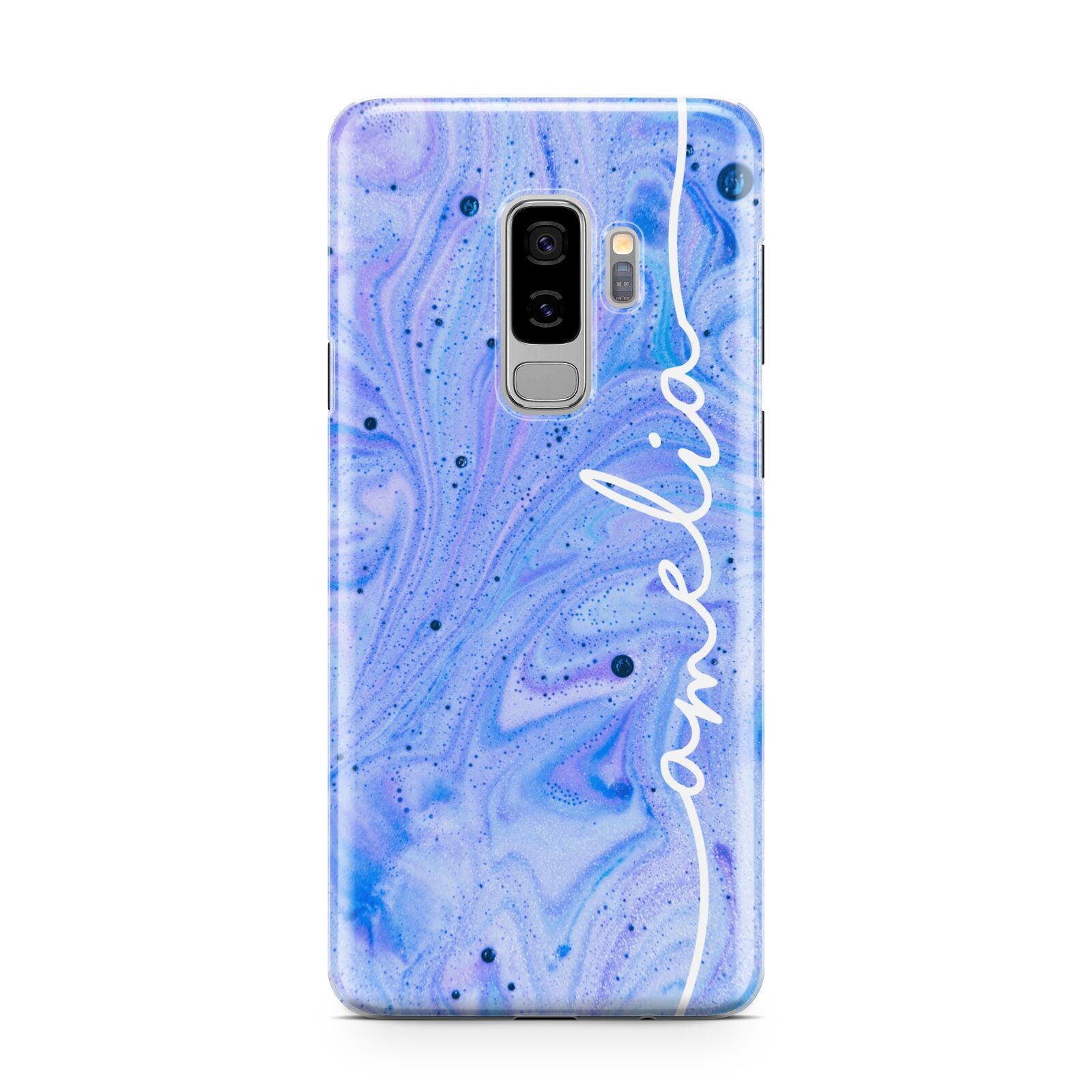 Personalised Bath Bomb Samsung Galaxy S9 Plus Case on Silver phone