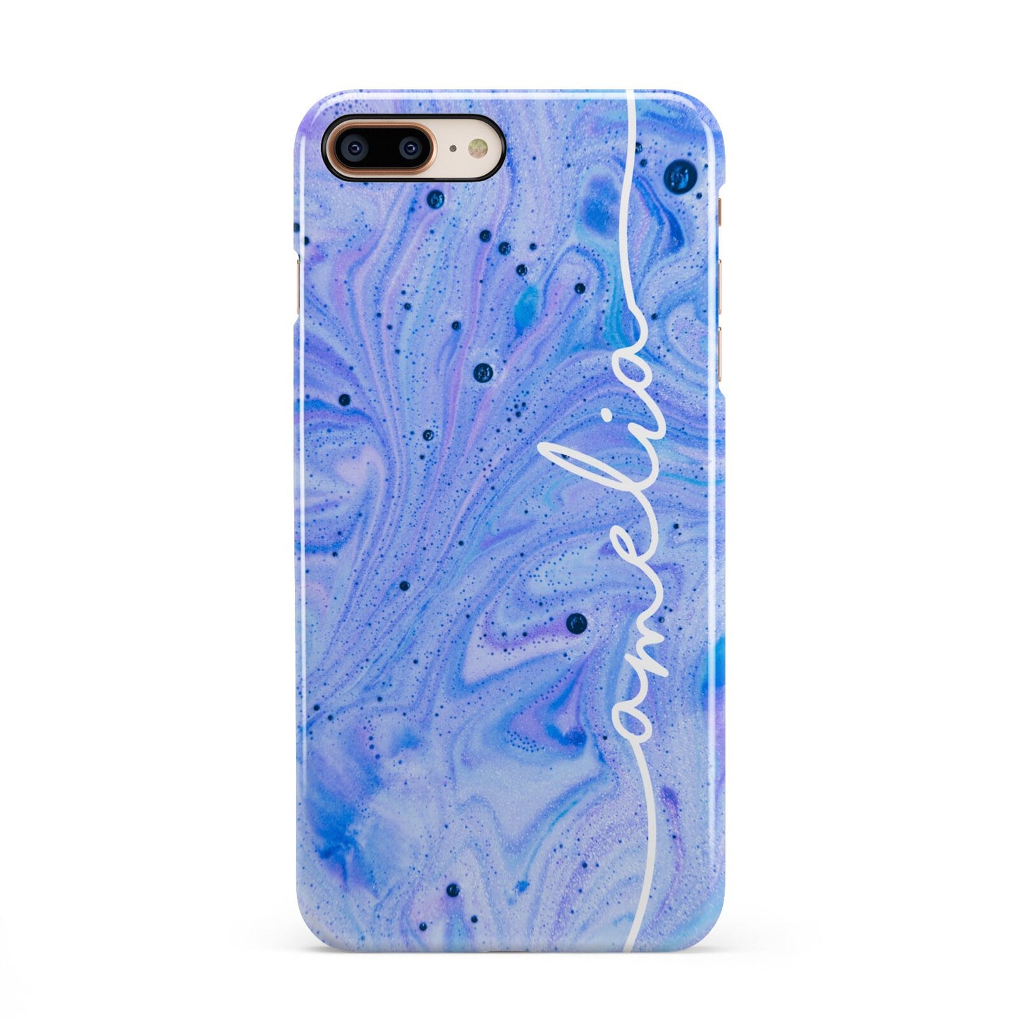 Personalised Bath Bomb iPhone 8 Plus 3D Snap Case on Gold Phone