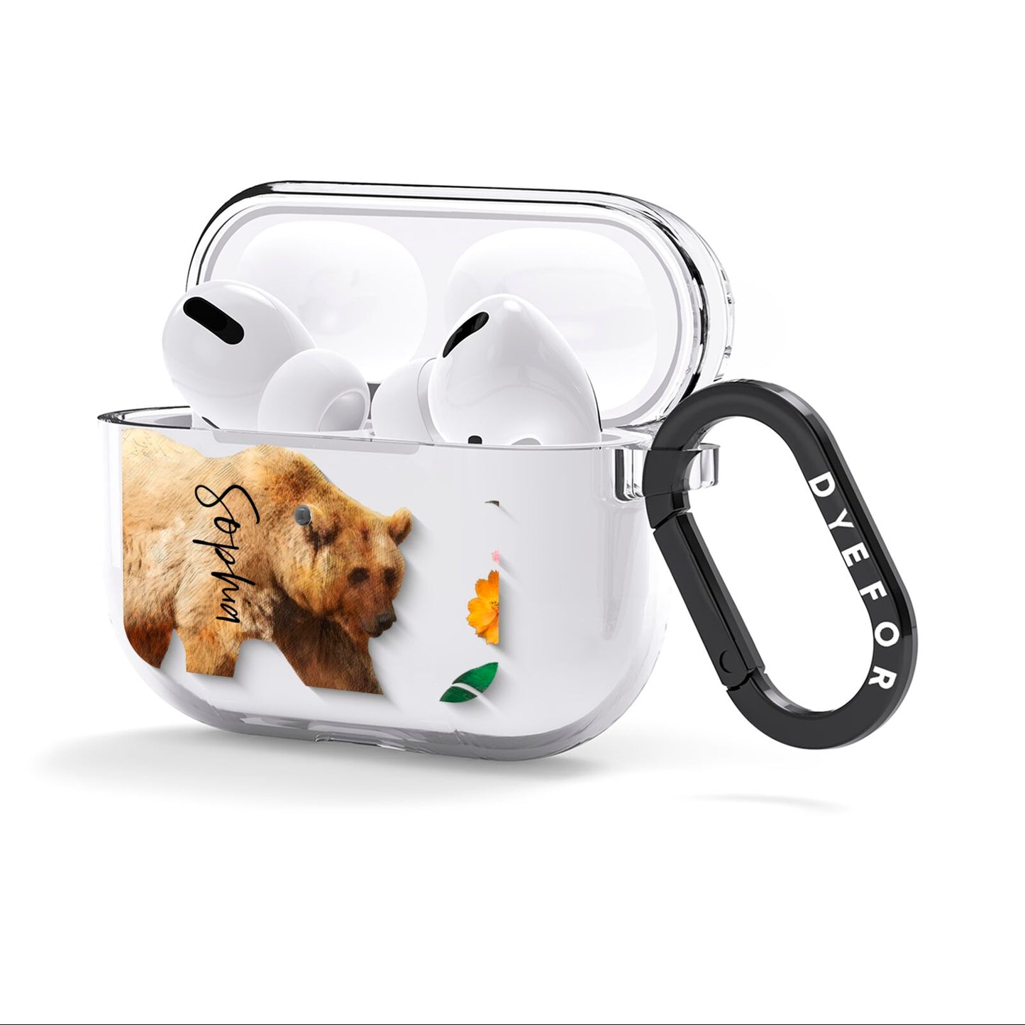 Personalised Bear AirPods Clear Case 3rd Gen Side Image