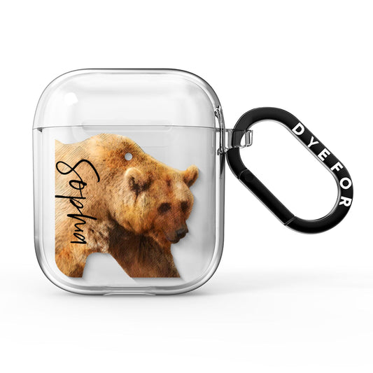 Personalised Bear AirPods Clear Case