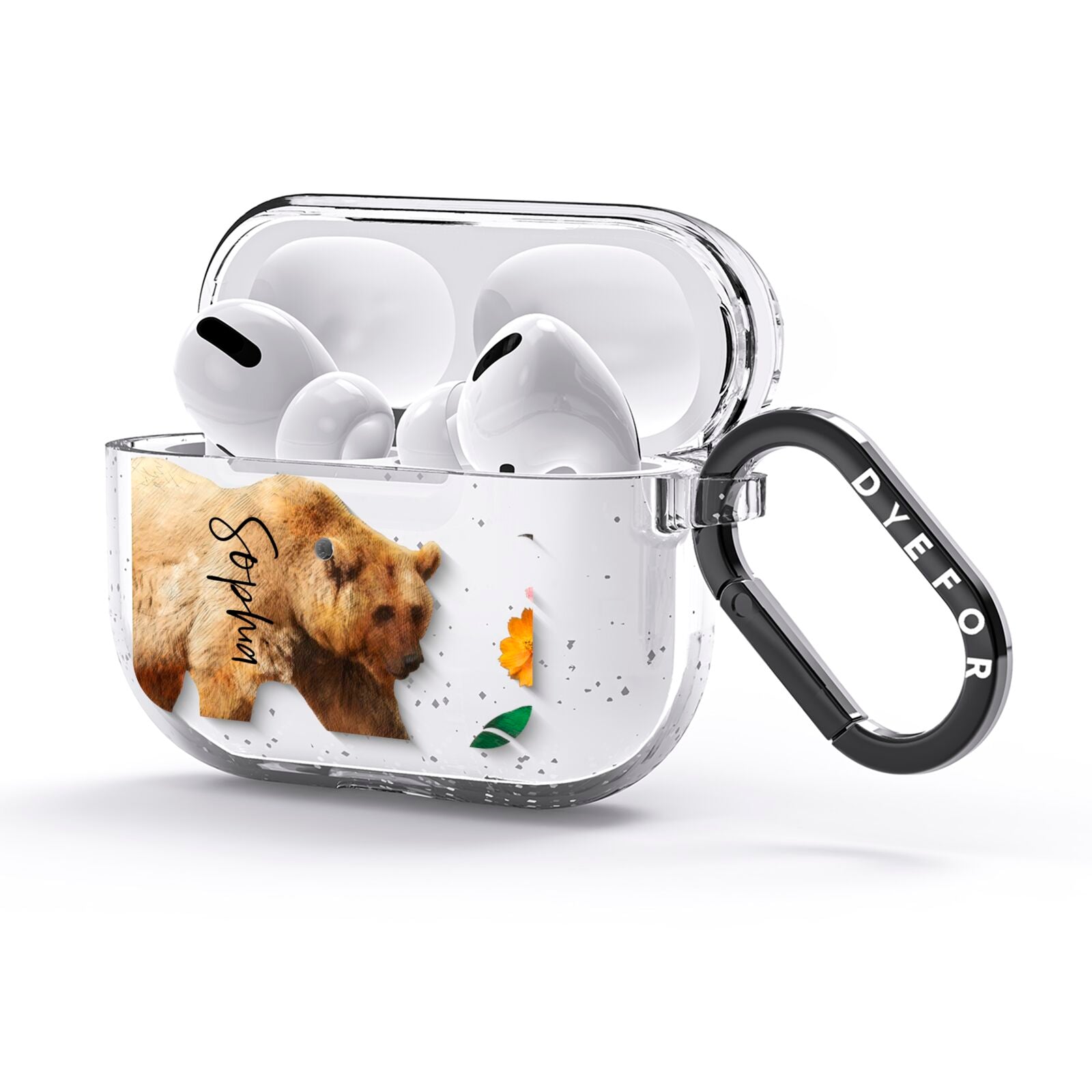 Personalised Bear AirPods Glitter Case 3rd Gen Side Image