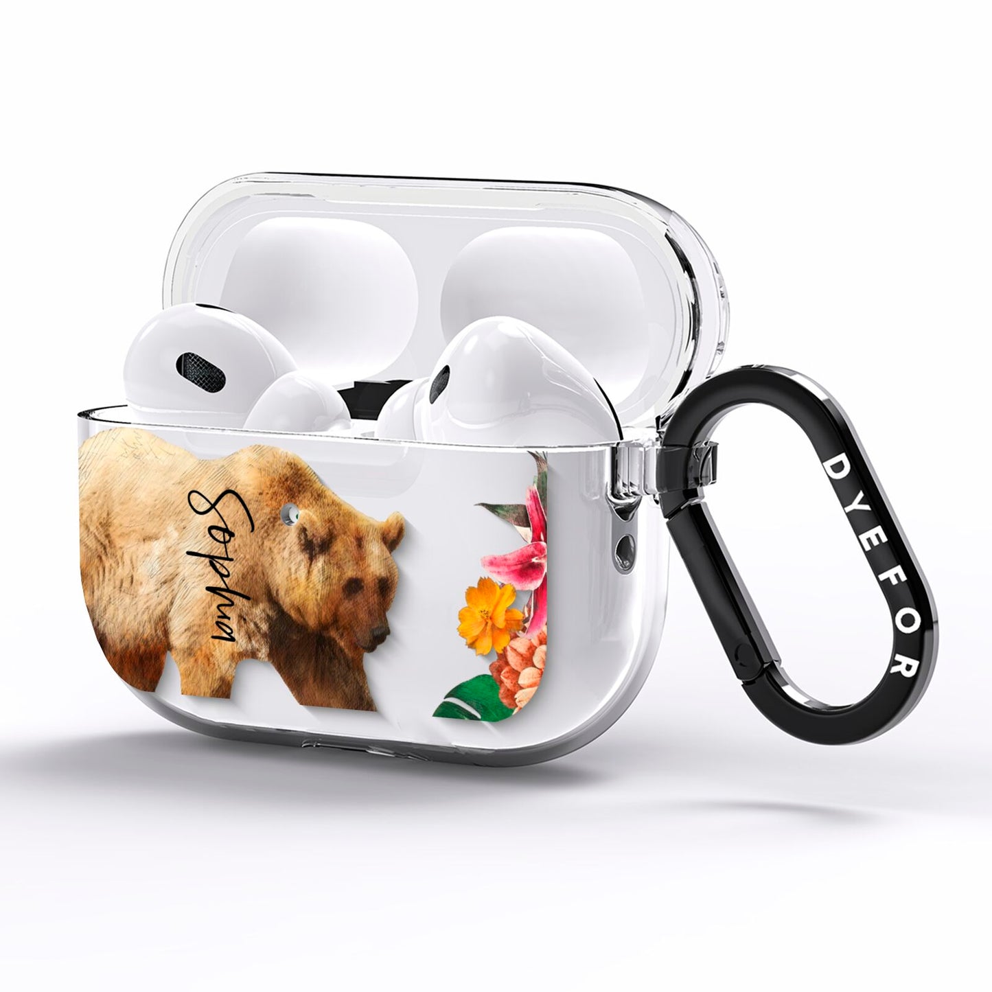 Personalised Bear AirPods Pro Clear Case Side Image