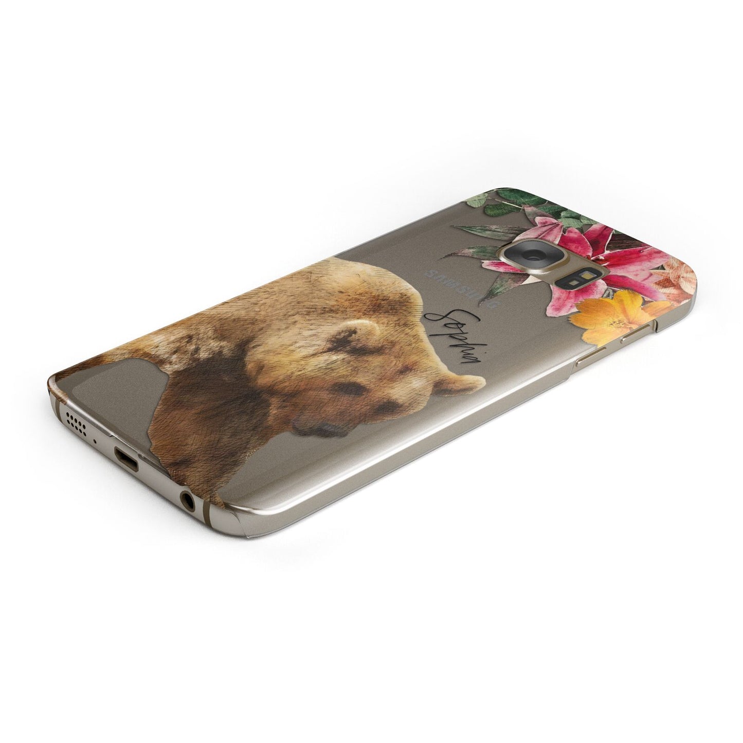 Personalised Bear Protective Samsung Galaxy Case Angled Image