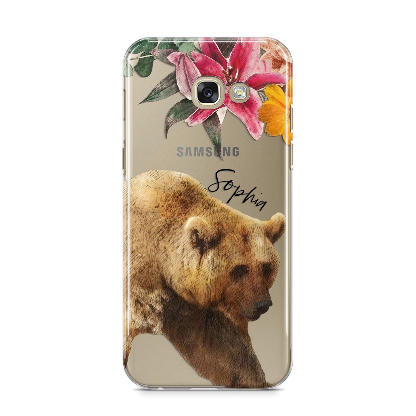 Personalised Bear Samsung Galaxy A5 2017 Case on gold phone