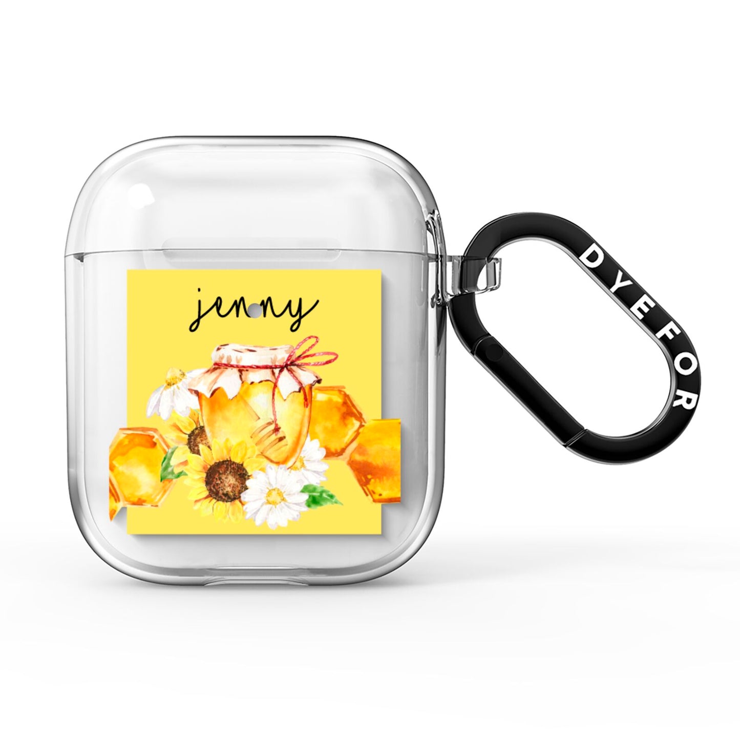 Personalised Bees Honeycomb AirPods Clear Case