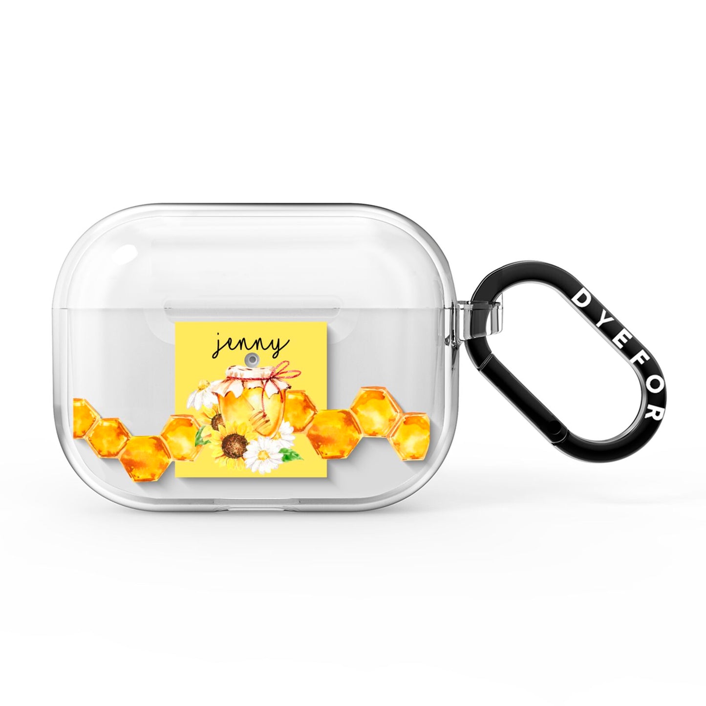 Personalised Bees Honeycomb AirPods Pro Clear Case