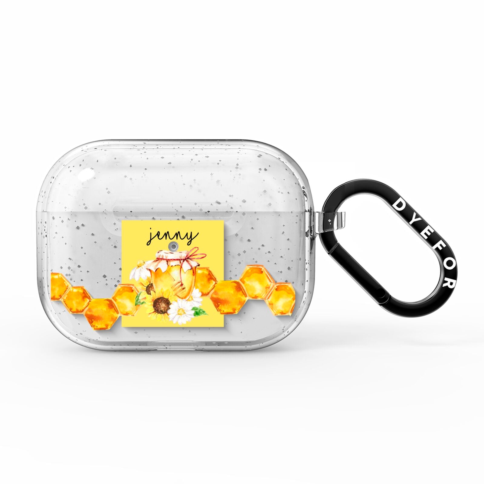 Personalised Bees Honeycomb AirPods Pro Glitter Case