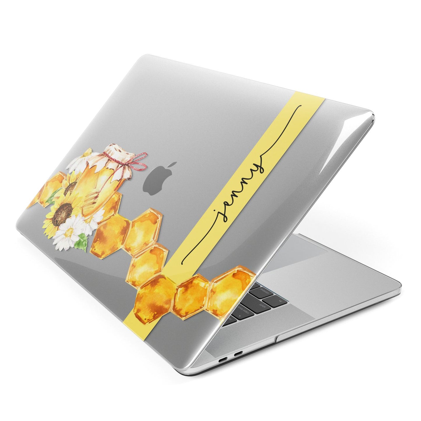 Personalised Bees Honeycomb Apple MacBook Case Side View