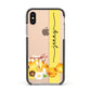 Personalised Bees Honeycomb Apple iPhone Xs Impact Case Black Edge on Gold Phone