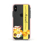 Personalised Bees Honeycomb Apple iPhone Xs Impact Case Pink Edge on Black Phone