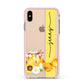 Personalised Bees Honeycomb Apple iPhone Xs Max Impact Case Pink Edge on Gold Phone