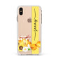 Personalised Bees Honeycomb Apple iPhone Xs Max Impact Case White Edge on Gold Phone