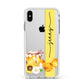 Personalised Bees Honeycomb Apple iPhone Xs Max Impact Case White Edge on Silver Phone