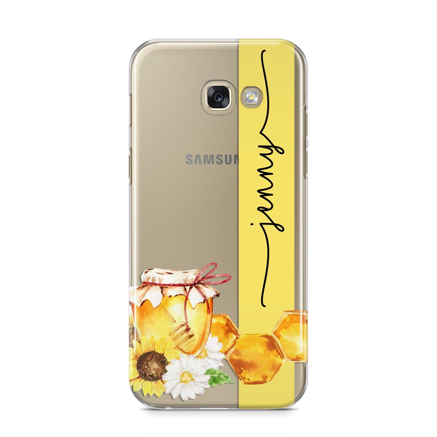 Personalised Bees Honeycomb Samsung Galaxy A5 2017 Case on gold phone