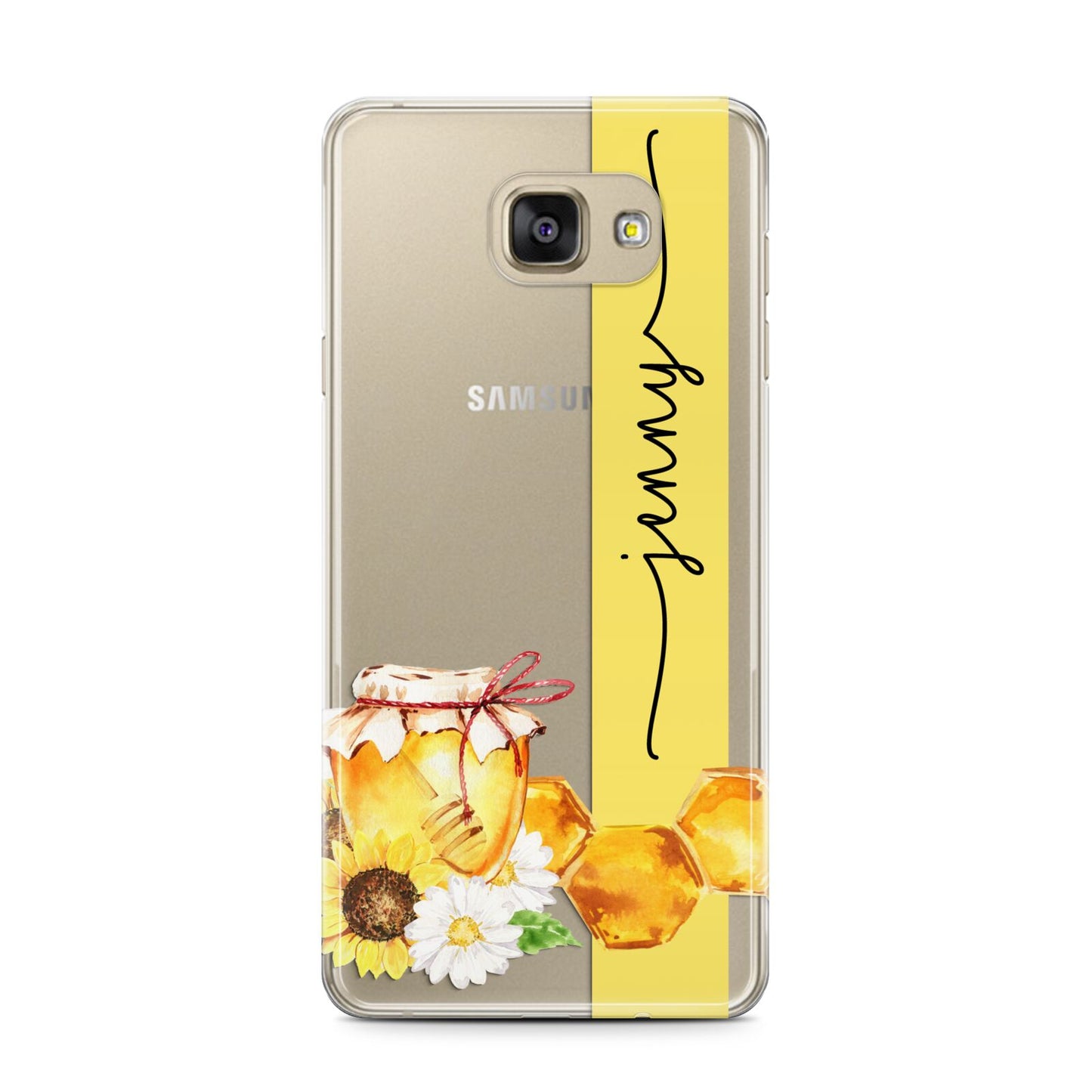 Personalised Bees Honeycomb Samsung Galaxy A7 2016 Case on gold phone