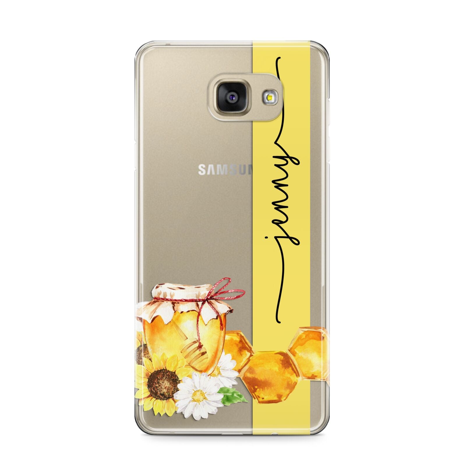 Personalised Bees Honeycomb Samsung Galaxy A9 2016 Case on gold phone