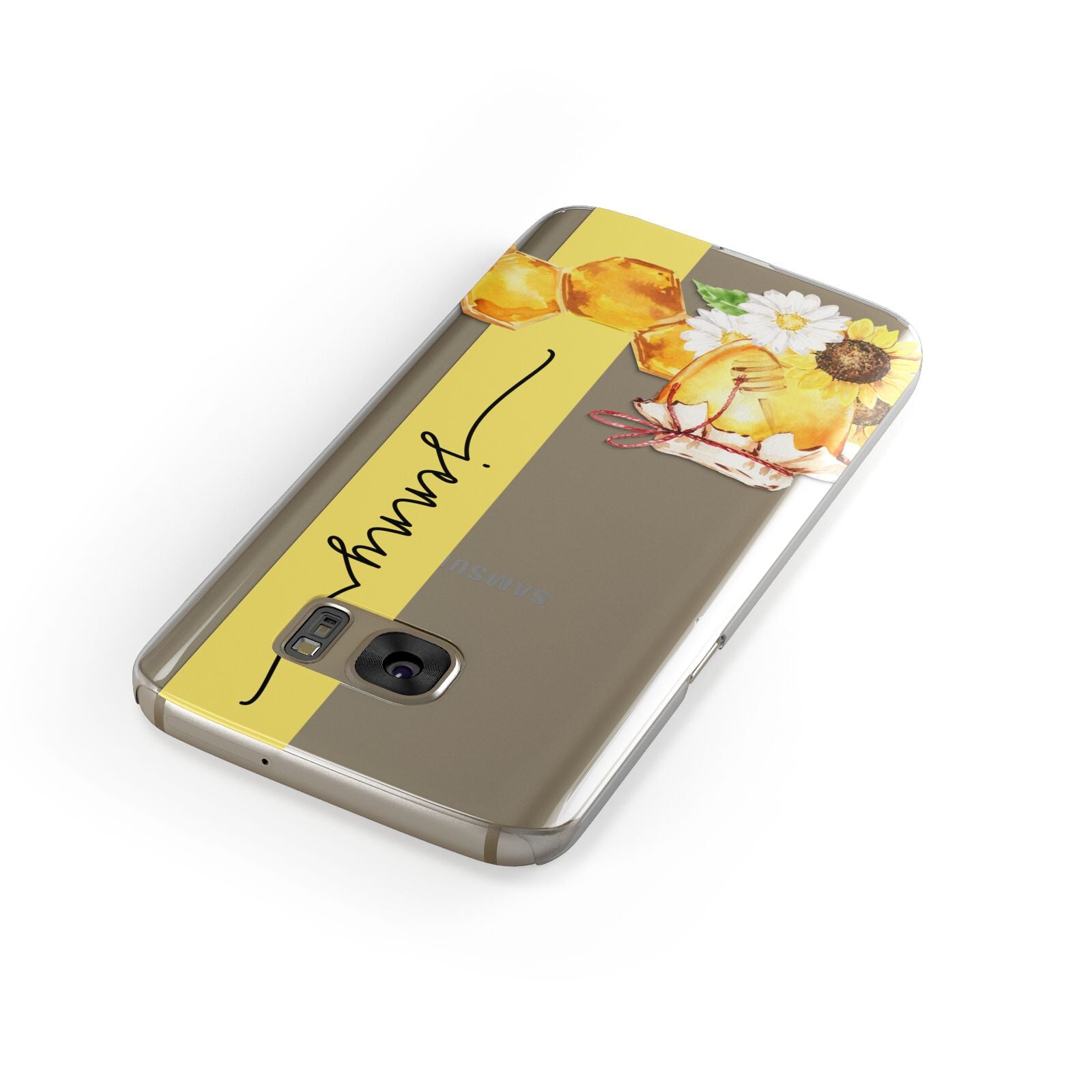 Personalised Bees Honeycomb Samsung Galaxy Case Front Close Up