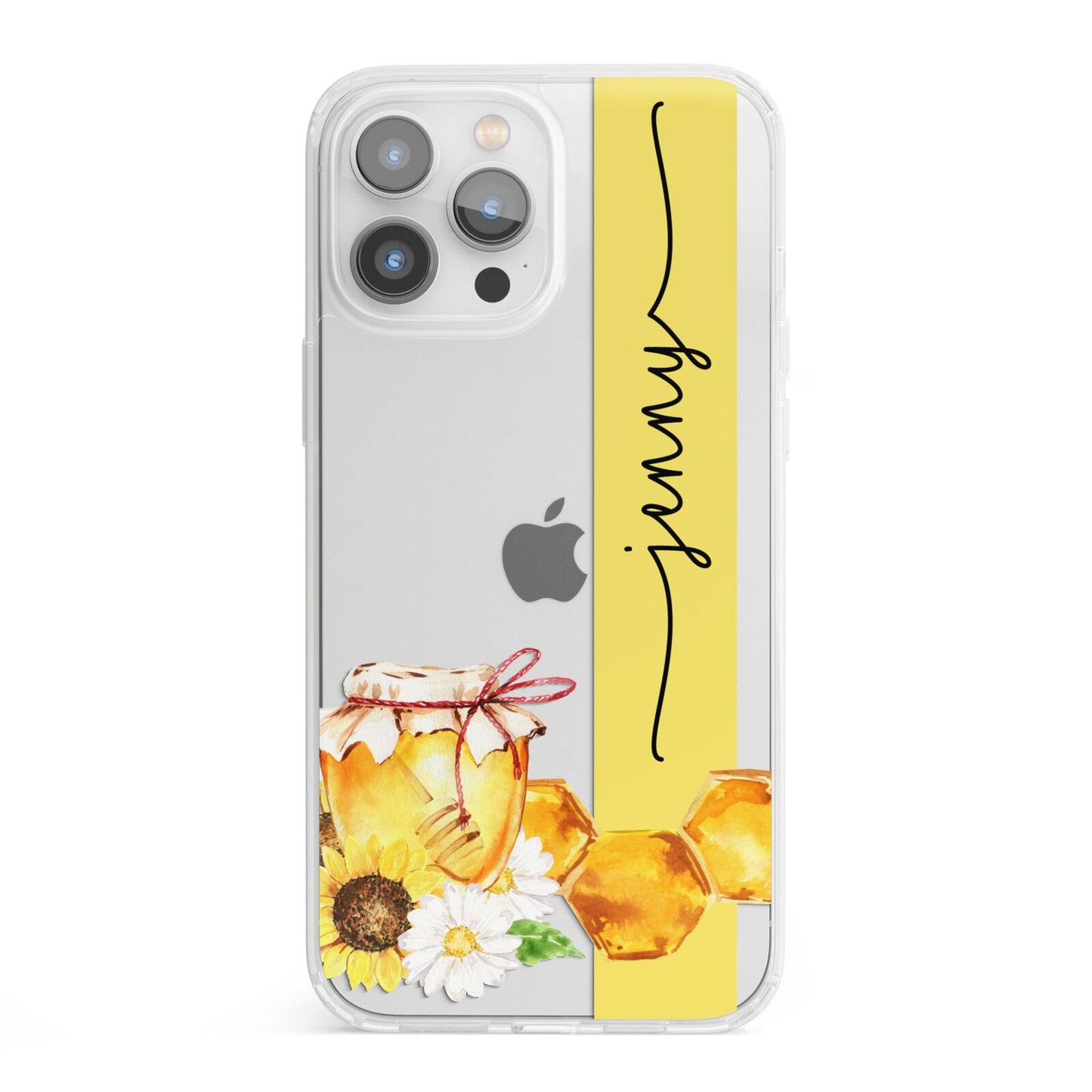 Personalised Bees Honeycomb iPhone 13 Pro Max Clear Bumper Case