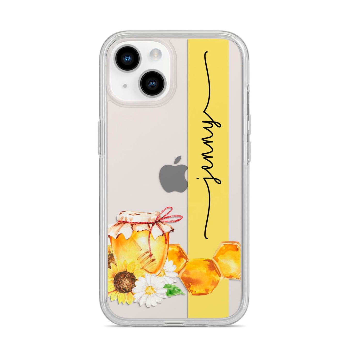 Personalised Bees Honeycomb iPhone 14 Clear Tough Case Starlight