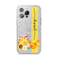 Personalised Bees Honeycomb iPhone 14 Pro Max Glitter Tough Case Silver