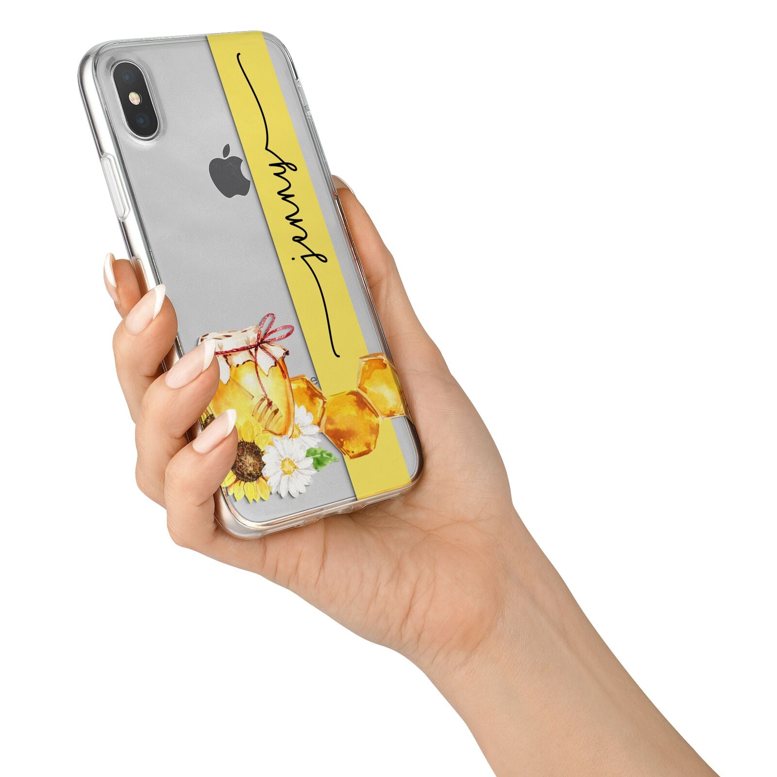 Personalised Bees Honeycomb iPhone X Bumper Case on Silver iPhone Alternative Image 2