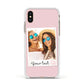 Personalised Best Friend Photo Apple iPhone Xs Impact Case White Edge on Gold Phone