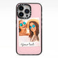 Personalised Best Friend Photo iPhone 13 Pro Black Impact Case on Silver phone