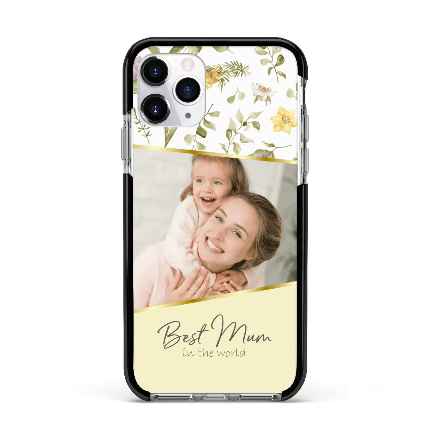Personalised Best Mum Apple iPhone 11 Pro in Silver with Black Impact Case