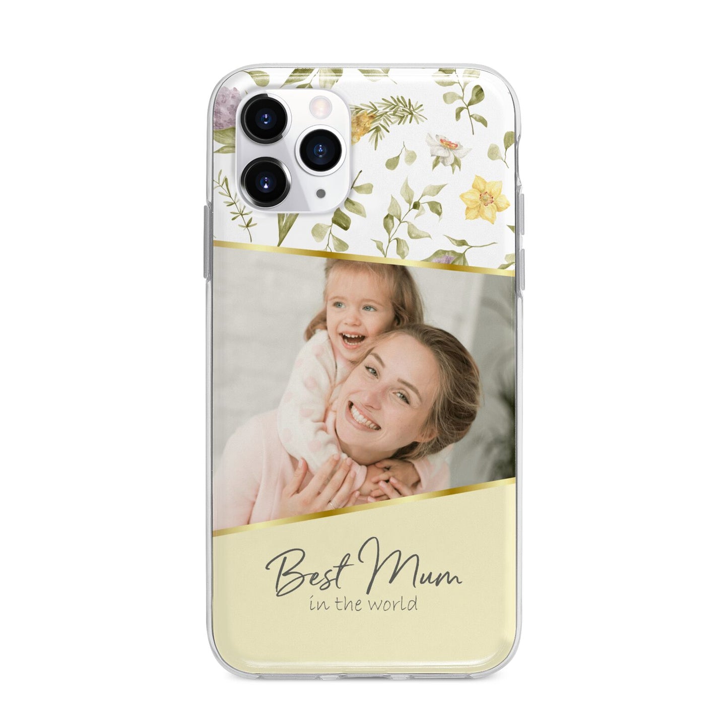 Personalised Best Mum Apple iPhone 11 Pro in Silver with Bumper Case