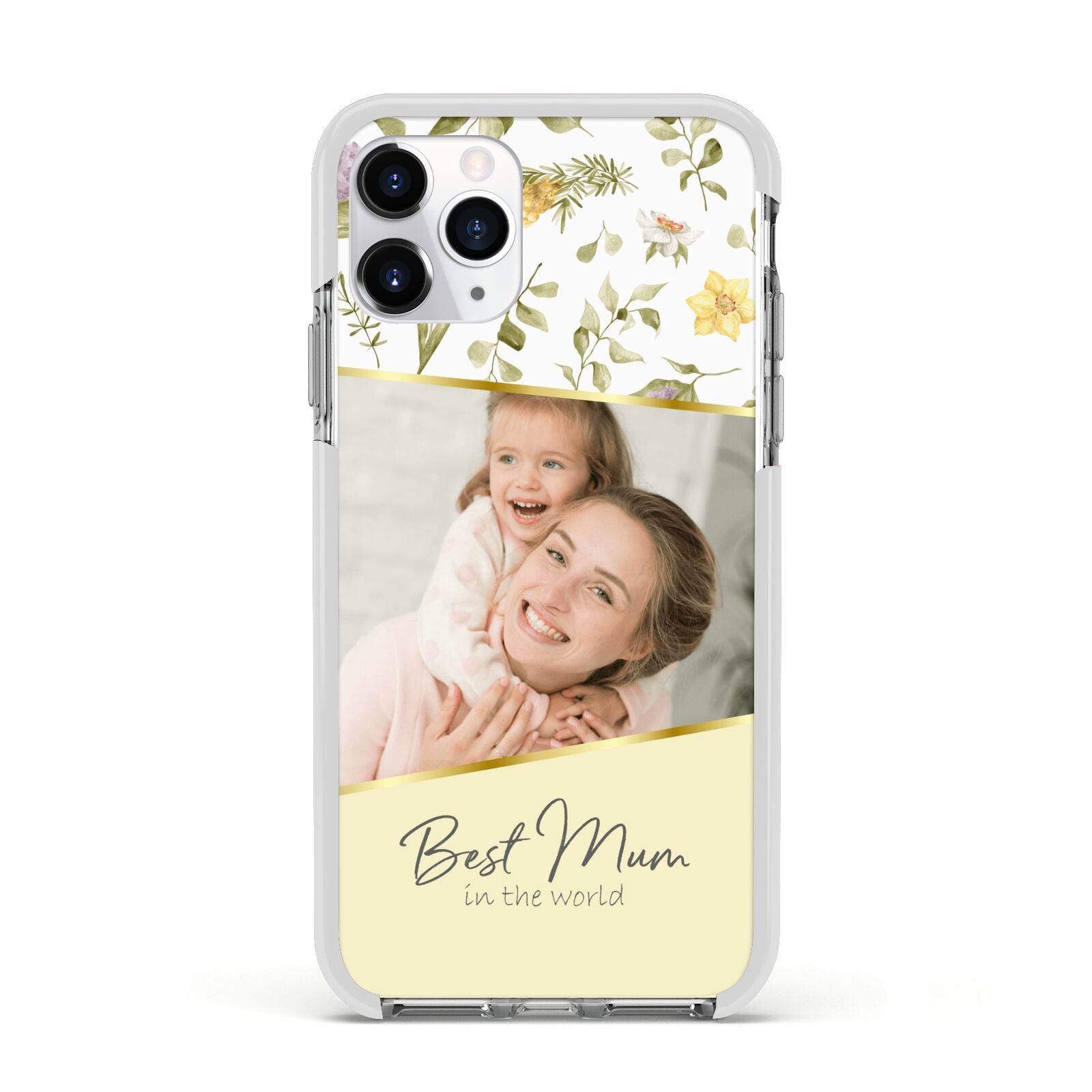 Personalised Best Mum Apple iPhone 11 Pro in Silver with White Impact Case