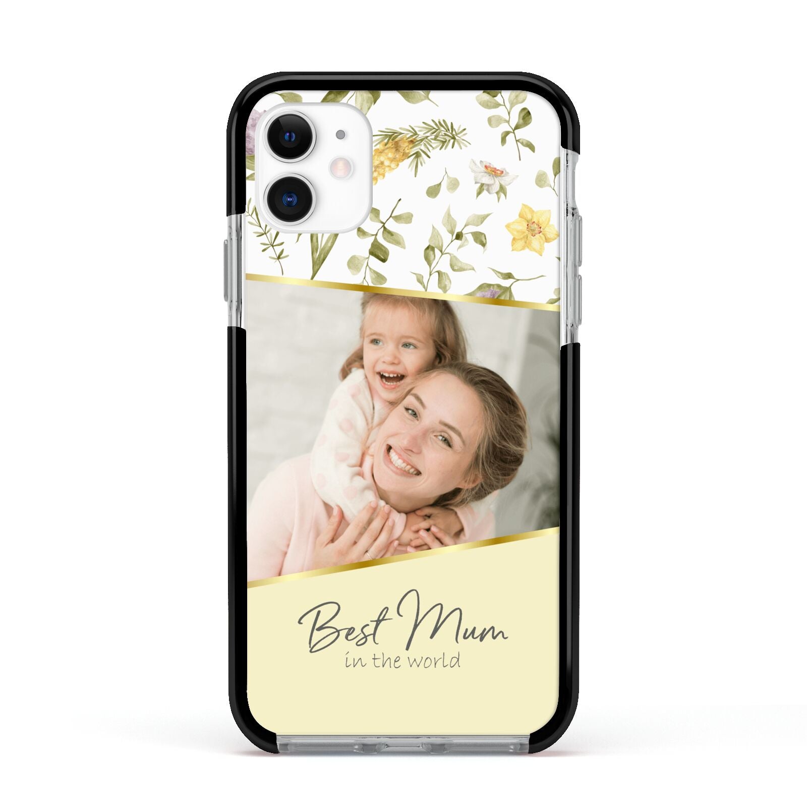 Personalised Best Mum Apple iPhone 11 in White with Black Impact Case