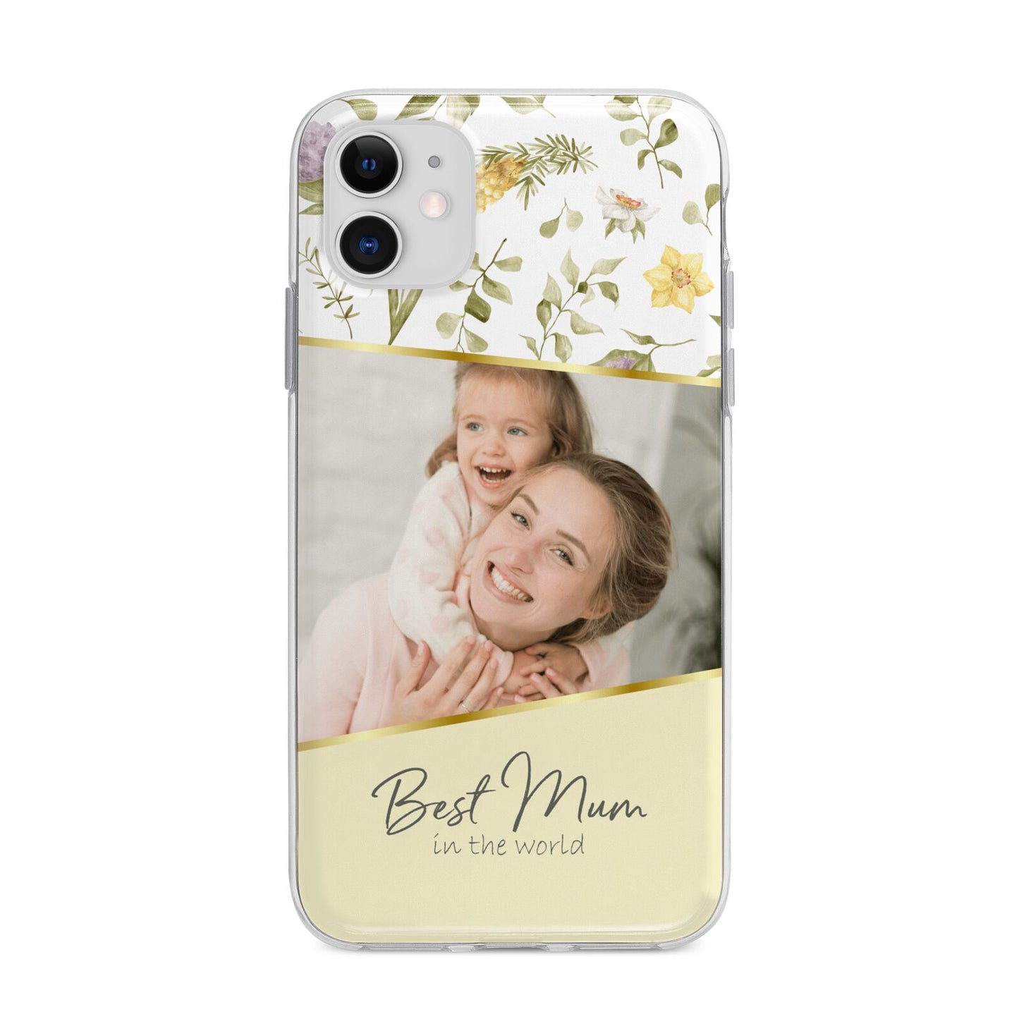 Personalised Best Mum Apple iPhone 11 in White with Bumper Case
