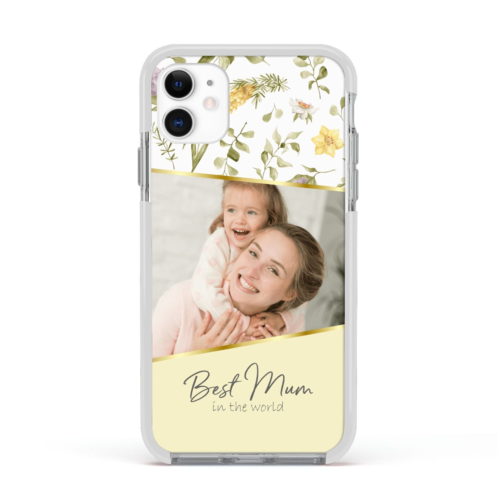 Personalised Best Mum Apple iPhone 11 in White with White Impact Case