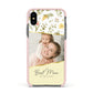 Personalised Best Mum Apple iPhone Xs Impact Case Pink Edge on Black Phone