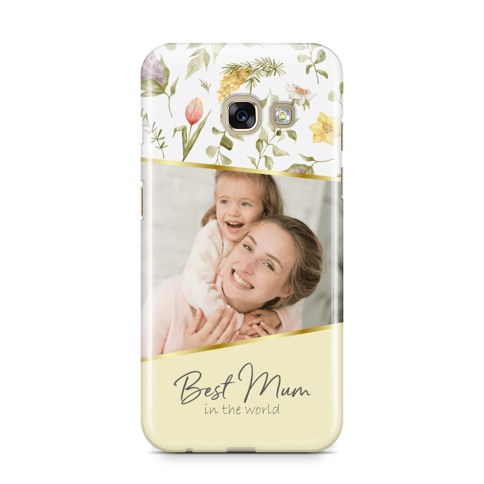 Personalised Best Mum Samsung Galaxy A3 2017 Case on gold phone